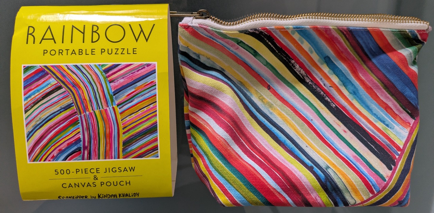 Abstract design of colorful diagonal and curved watercolor-style stripes