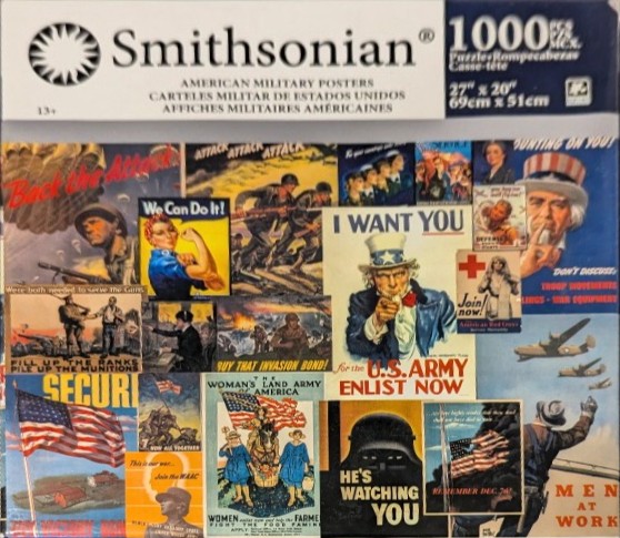 A collage of various historical American military recruitment and propaganda posters.