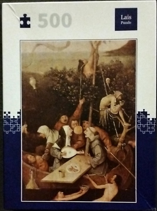 Hieronymus Bosch's The Ship of Fools painting showing a group of revelers in a small boat