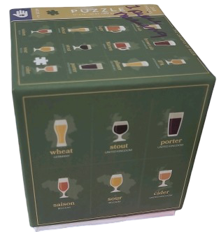 An informational chart illustrating various types of beer and cider in their appropriate glassware.
