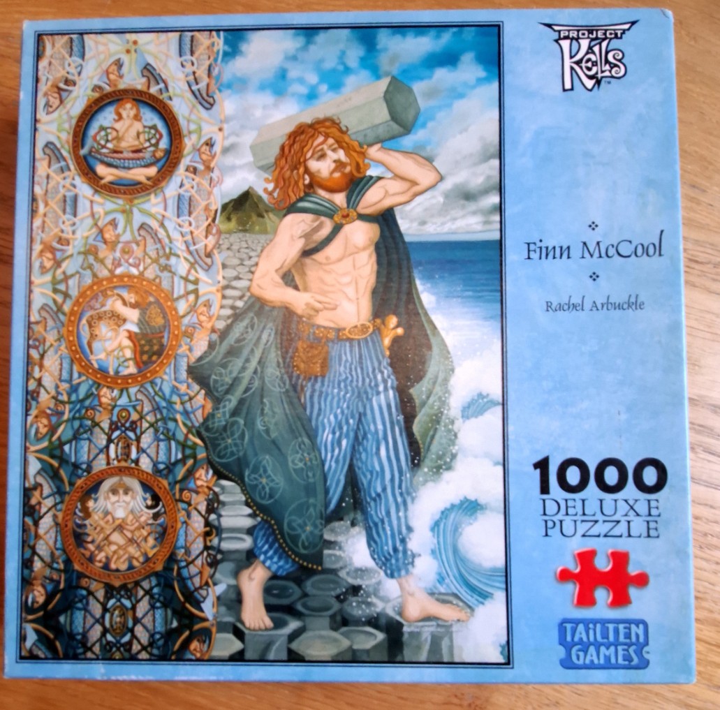 An illustration of the Irish giant Finn McCool standing on the Giant