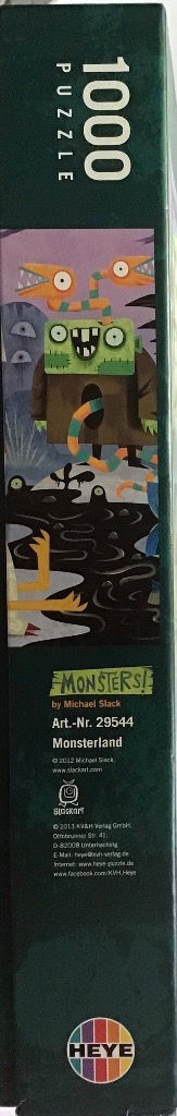 Cartoon zombie with orange monster heads and black ooze.