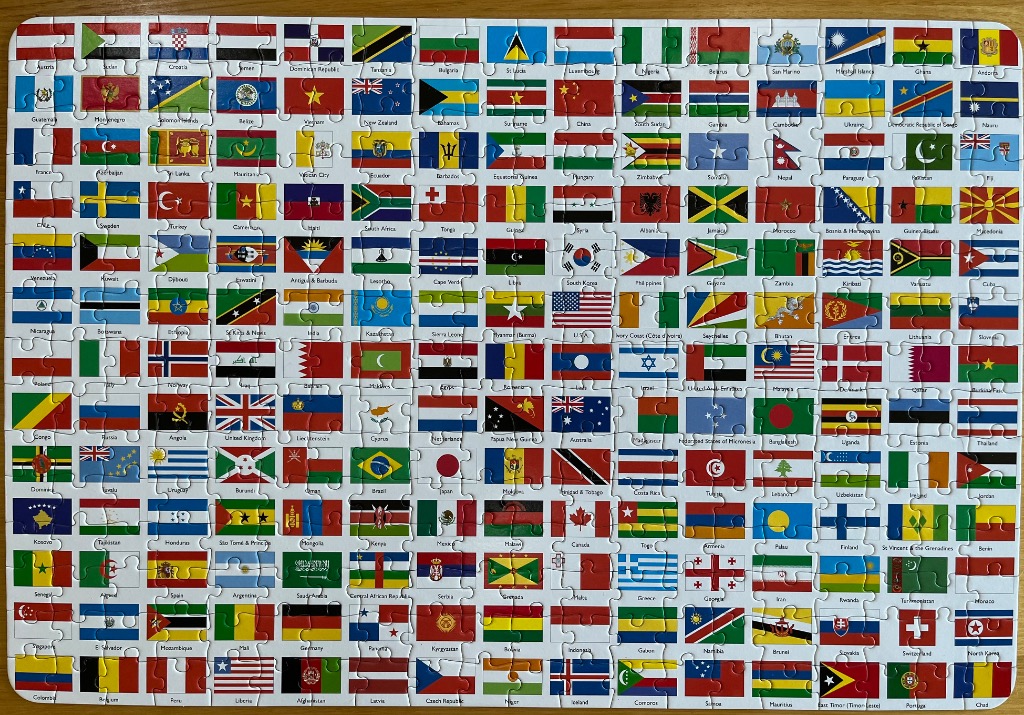 A grid of national flags from countries around the world arranged in rows and columns.