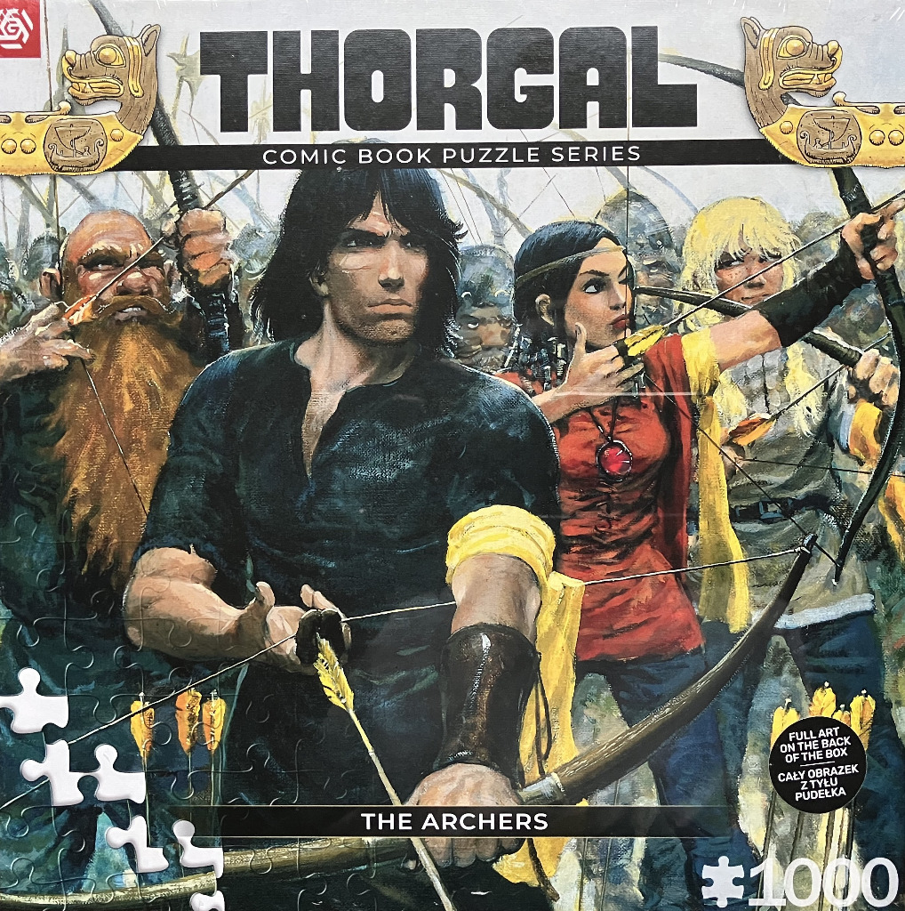 Illustration of Thorgal and other archers aiming bows and arrows