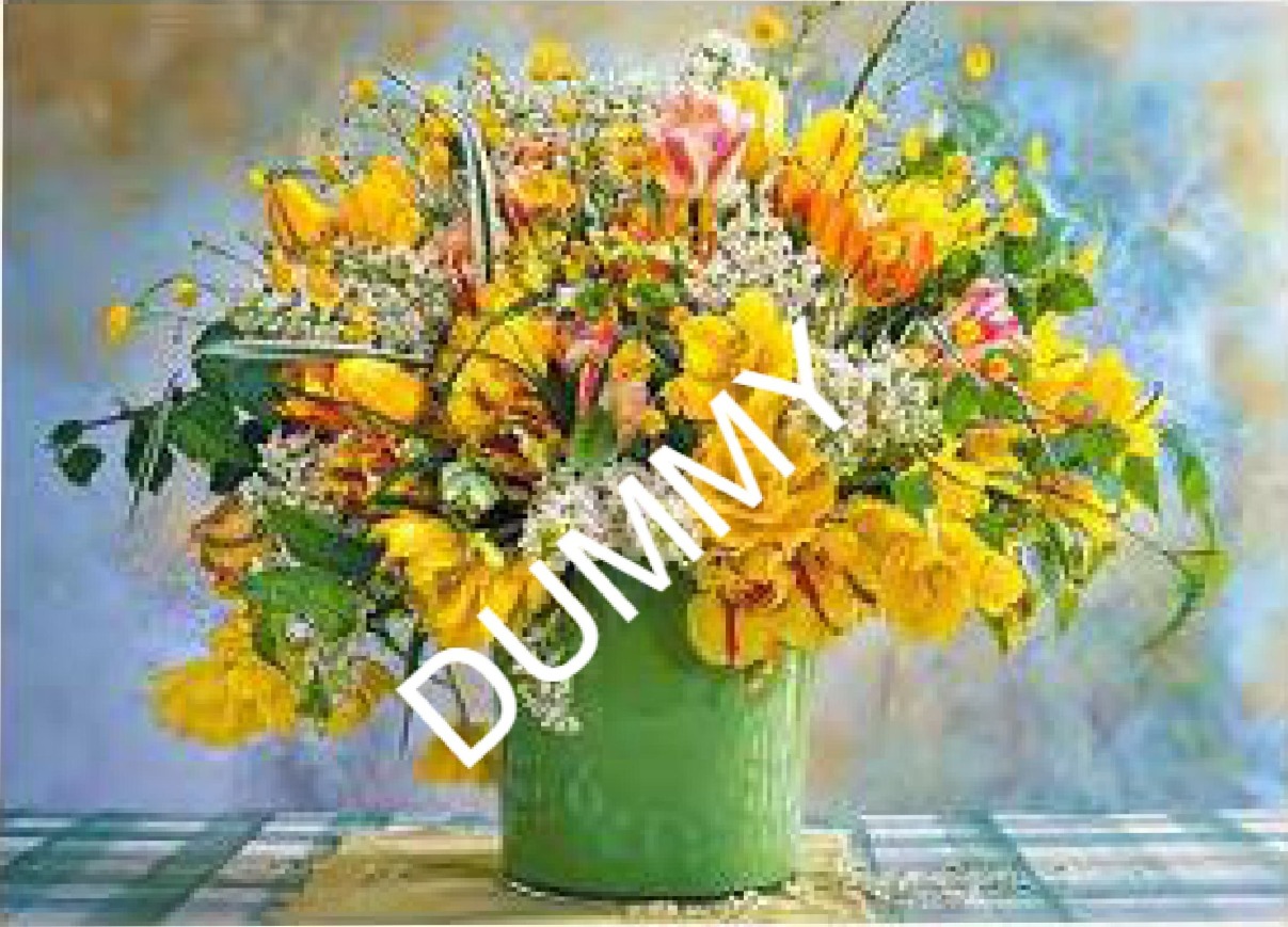 Spring Flowers in Green Vase