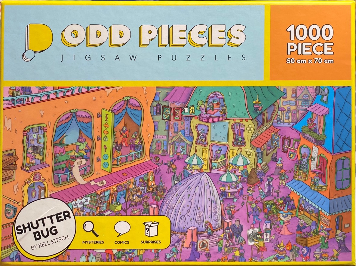 A vibrant, whimsical illustration of a busy, fantastical street scene populated by diverse, imaginative characters.