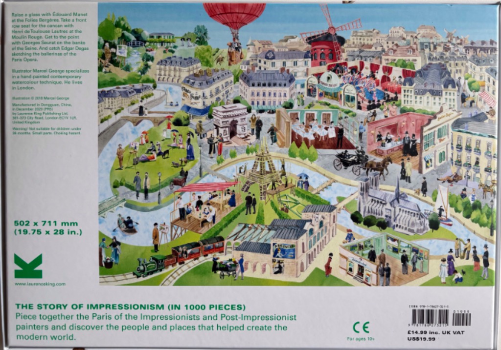 A watercolor-style illustration of a bustling, imaginative 19th-century Paris featuring iconic landmarks and artists.