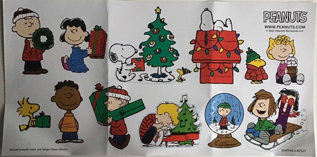 A collection of Christmas-themed illustrations featuring classic cartoon characters preparing for the holiday.
