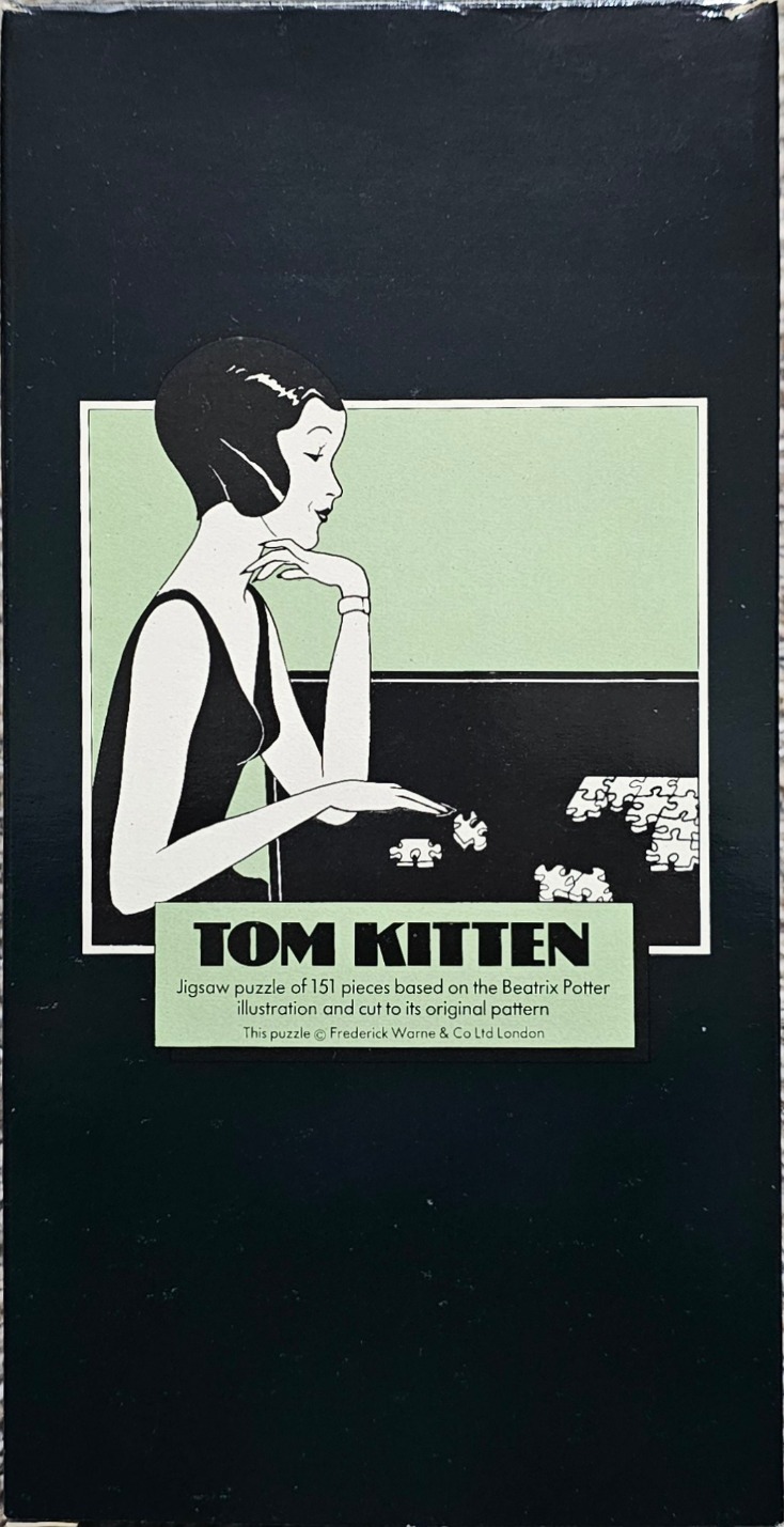 Art Deco style illustration of a woman working on a jigsaw puzzle