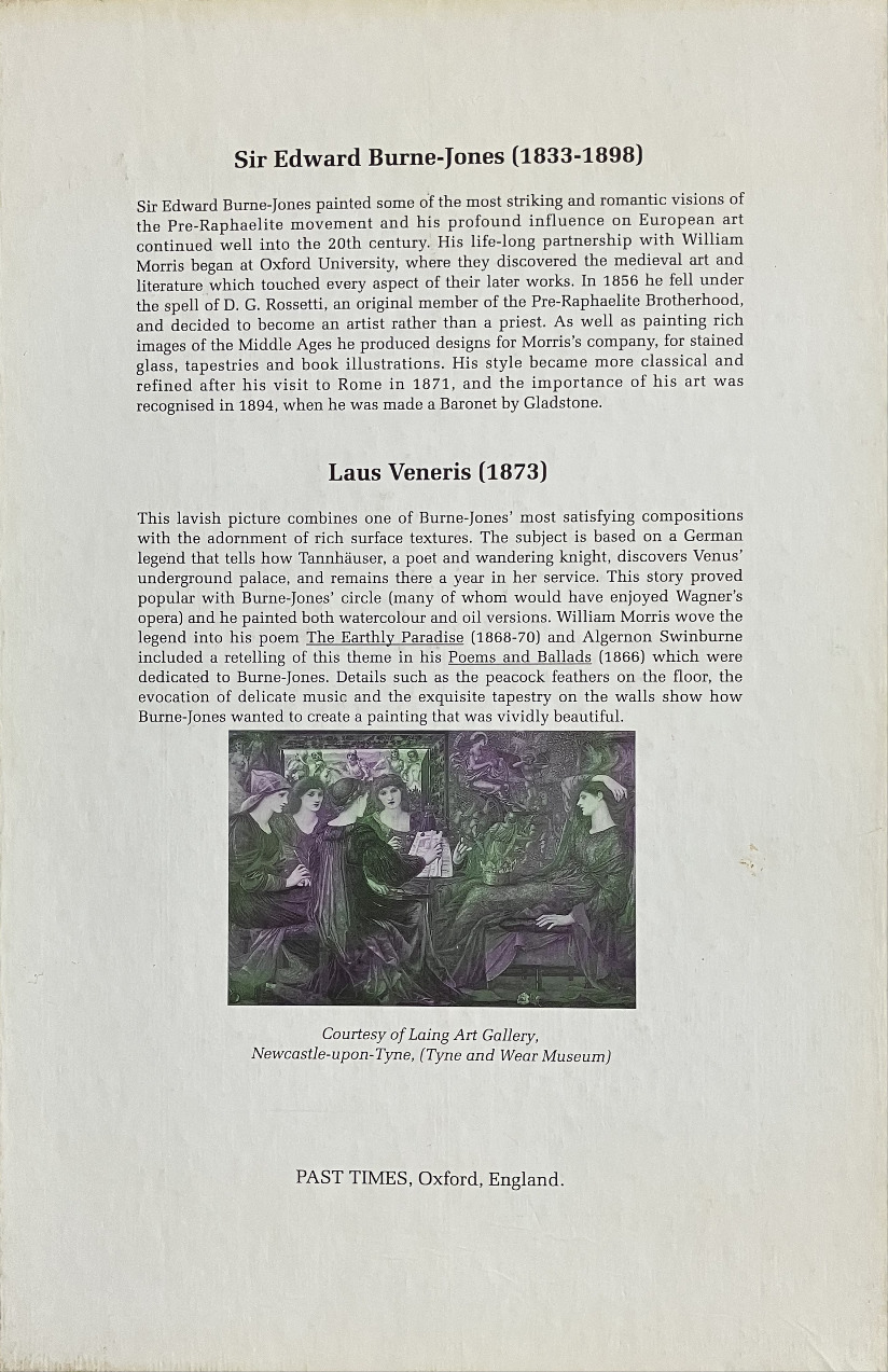 Laus Veneris painting by Sir Edward Burne-Jones depicting a queen with her attendants.