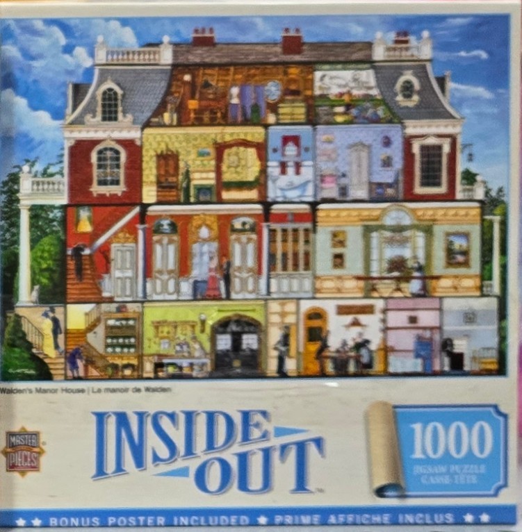 An illustrative cutaway view of a Victorian-style manor house showing various rooms and inhabitants.