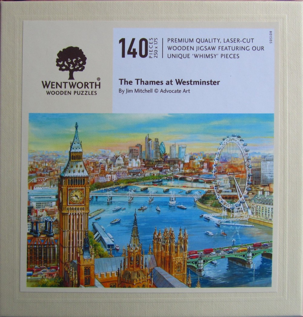An illustration of the London skyline featuring Big Ben and the London Eye over the River Thames at sunset.