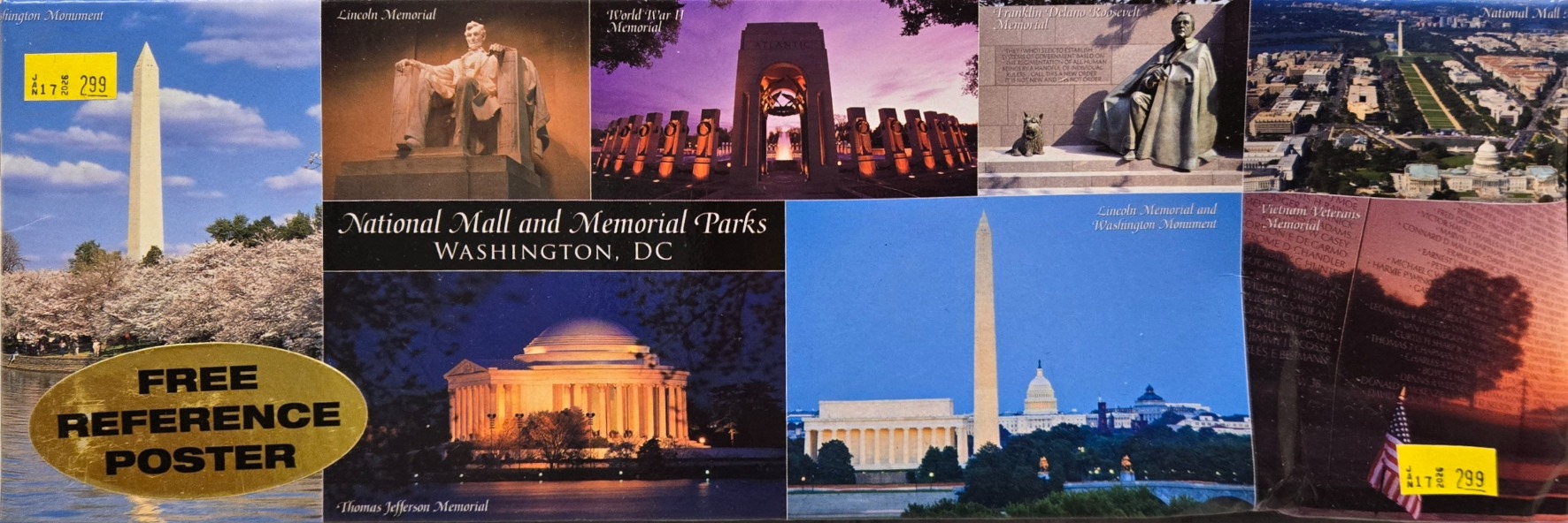 Collage of various monuments and landmarks in Washington, D.C.