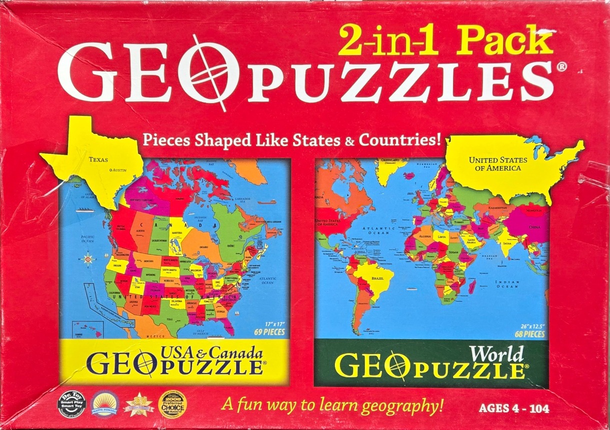 Two side-by-side maps showing North America and the World against a red background.