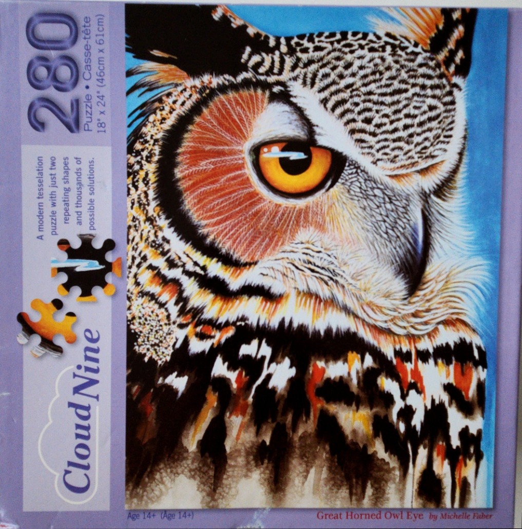 Close-up artistic illustration of a Great Horned Owl