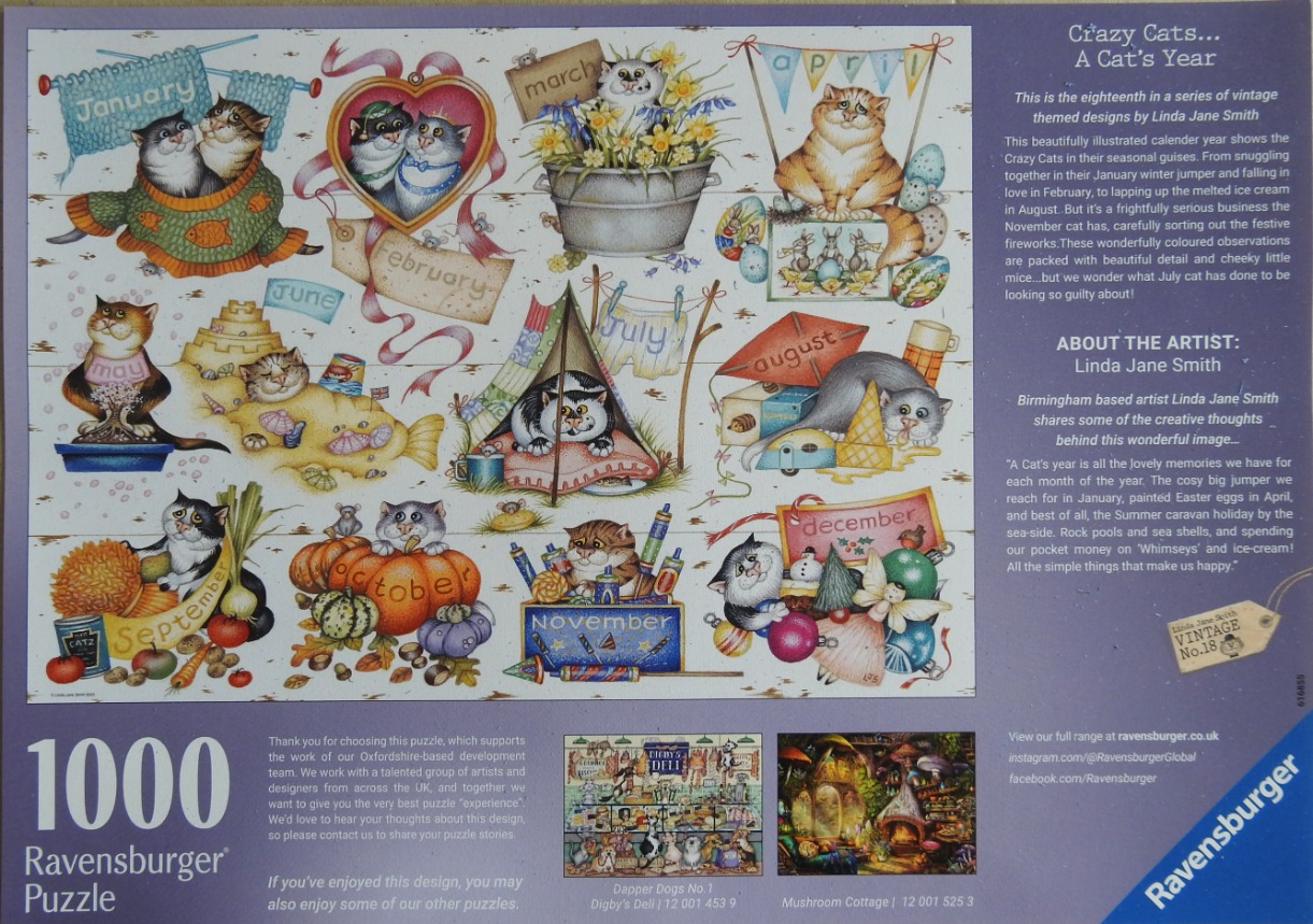 An illustration featuring twelve cartoon cats, each representing a different month of the year with thematic props.