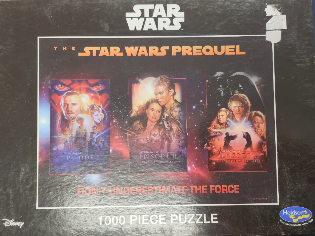 Artwork featuring three Star Wars prequel film posters against a deep space background.
