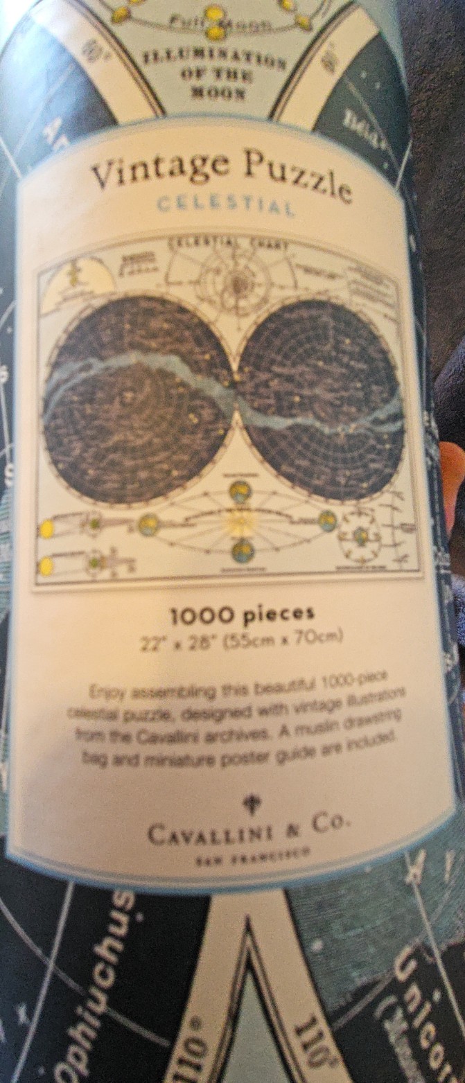 Vintage celestial chart illustration featuring twin circular maps of the constellations against a dark background.