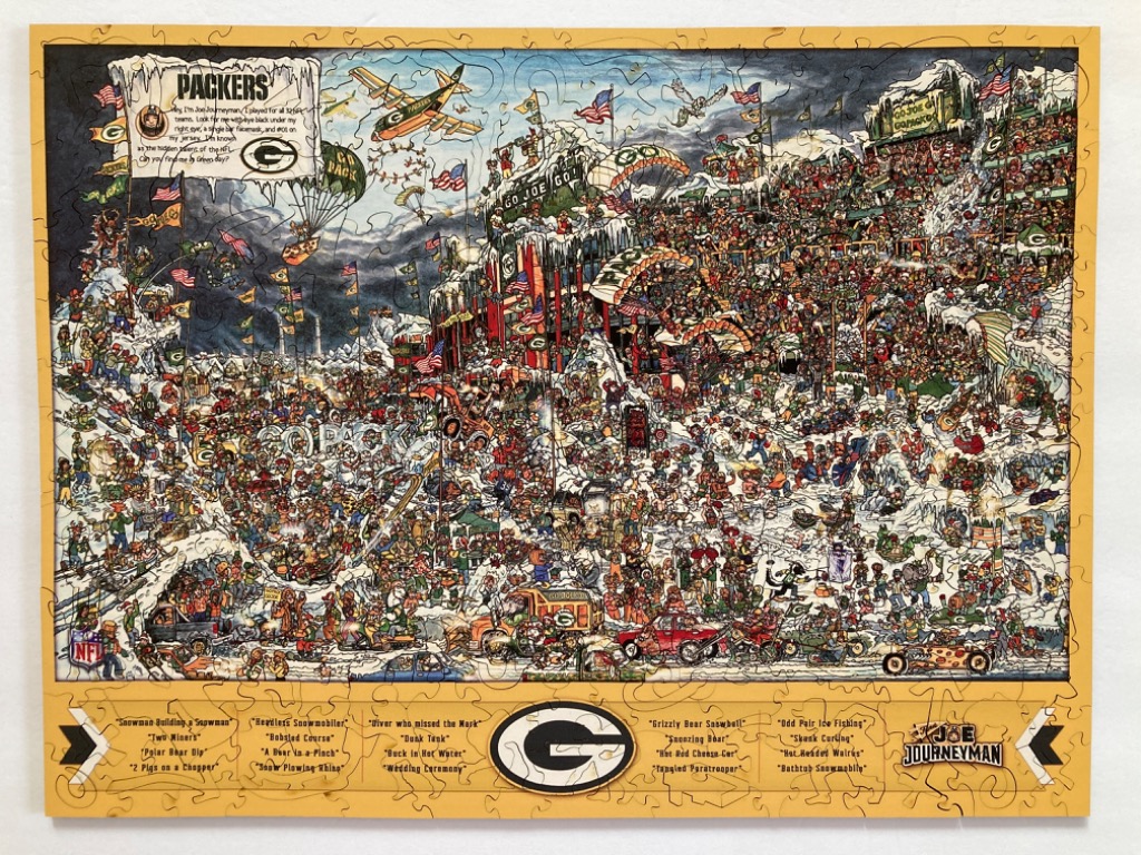 A crowded, cartoonish scene depicting fans celebrating at a snowy football stadium.
