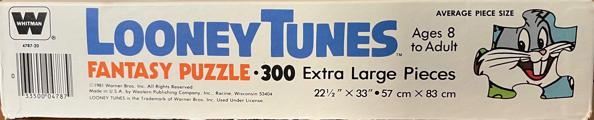 A box with the Looney Tunes logo and a graphic of Bugs Bunny appearing as a jigsaw piece.