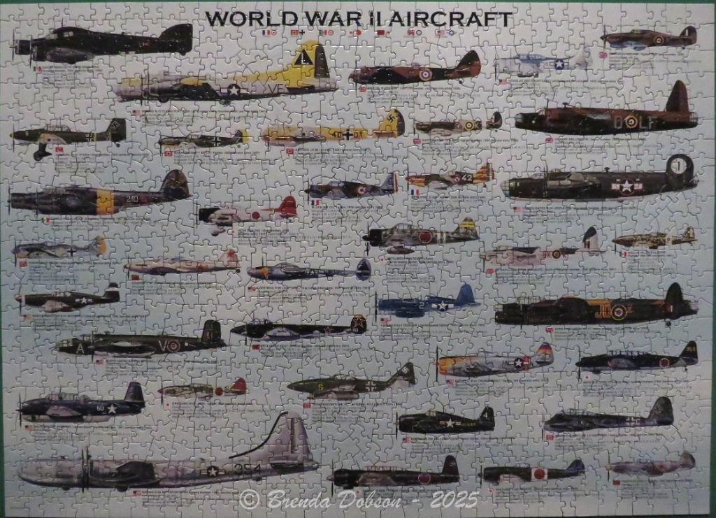 Educational chart depicting various World War II military aircraft in side-profile view.