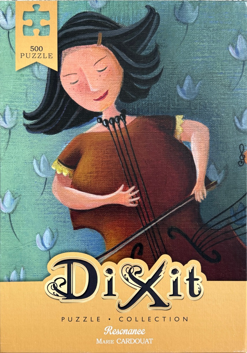 Whimsical illustration of a woman with dark hair playing a cello against a floral green background.