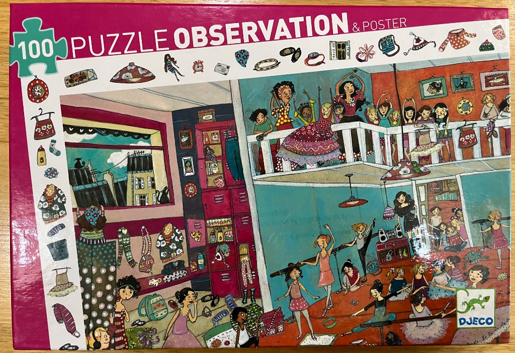 Illustration of a multi-level dance studio filled with young girls practicing, dancers, and locker room scenes.