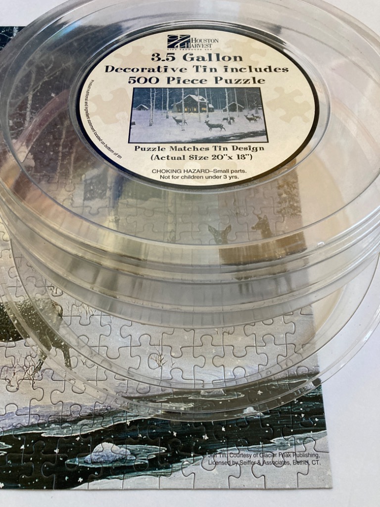 3.5 Gallon Decorative Tin includes 500 Piece Puzzle