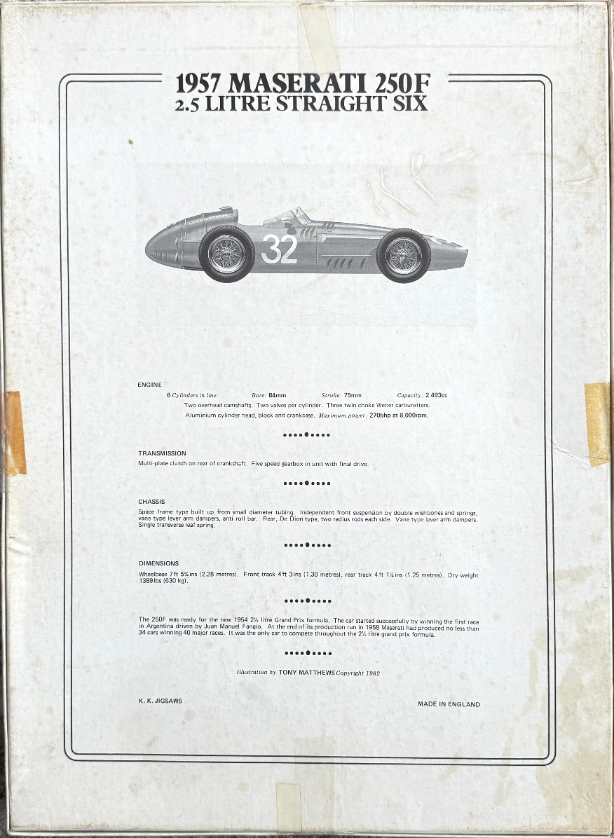 1957 Maserati 250f 2.5 Litre Straight Six