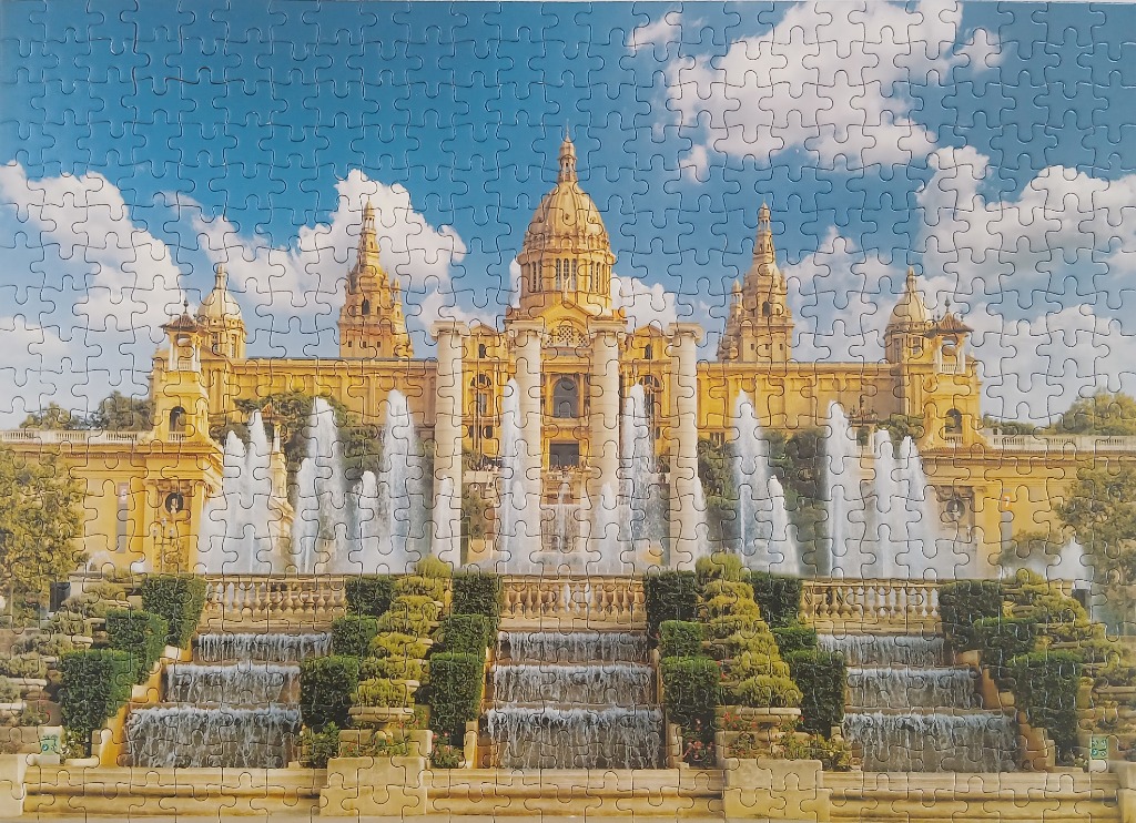 The Museu Nacional d'Art de Catalunya in Barcelona with its fountain and tiered cascading pools.