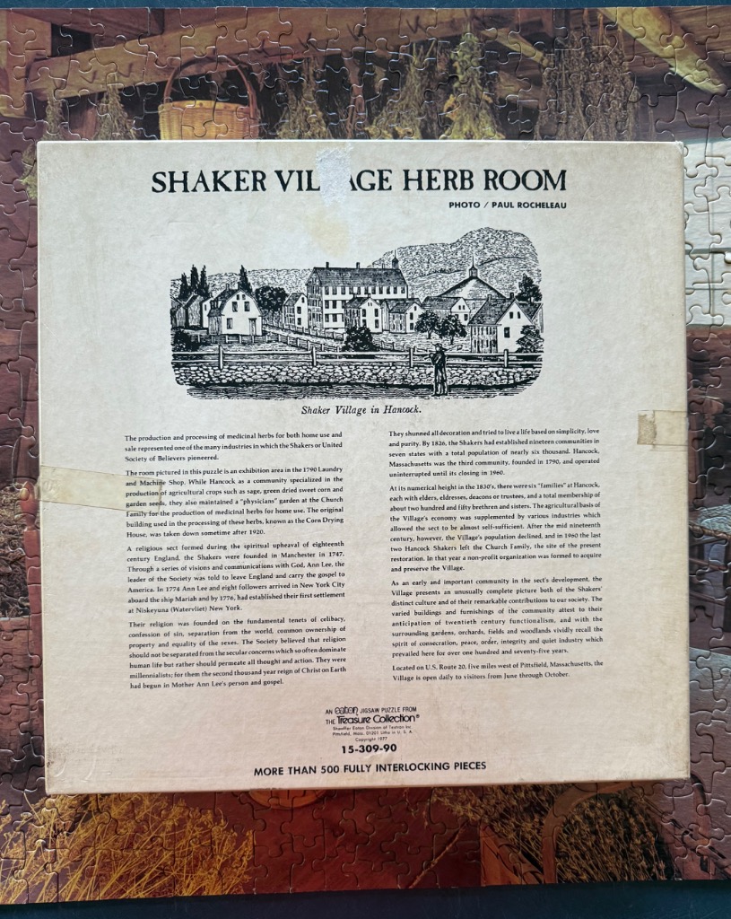 Shaker Village Herb Room