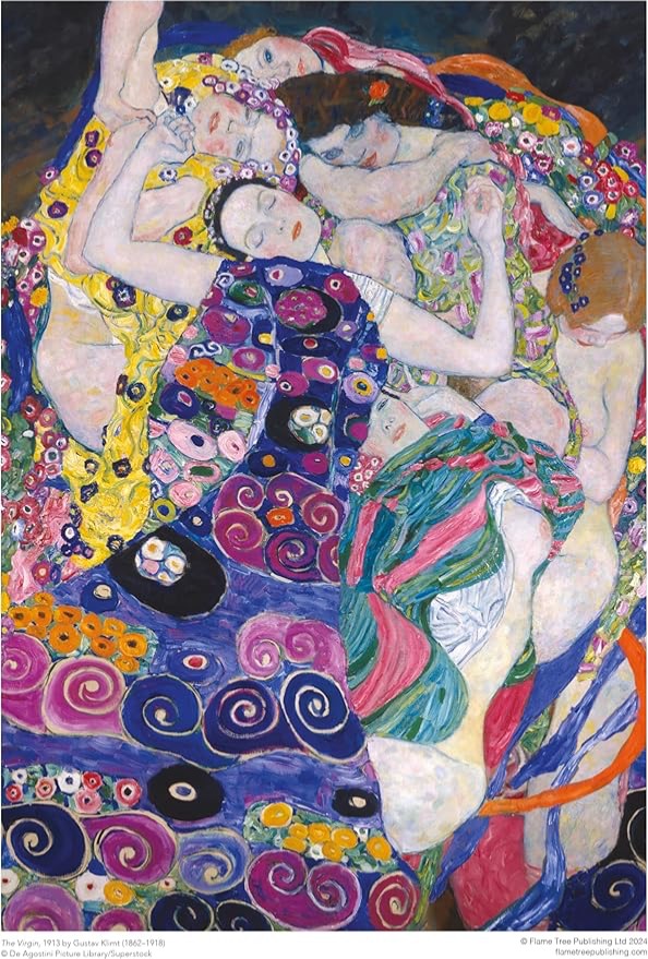 A grouping of several women intertwined in a dreamlike, colorful illustration filled with swirling floral patterns.
