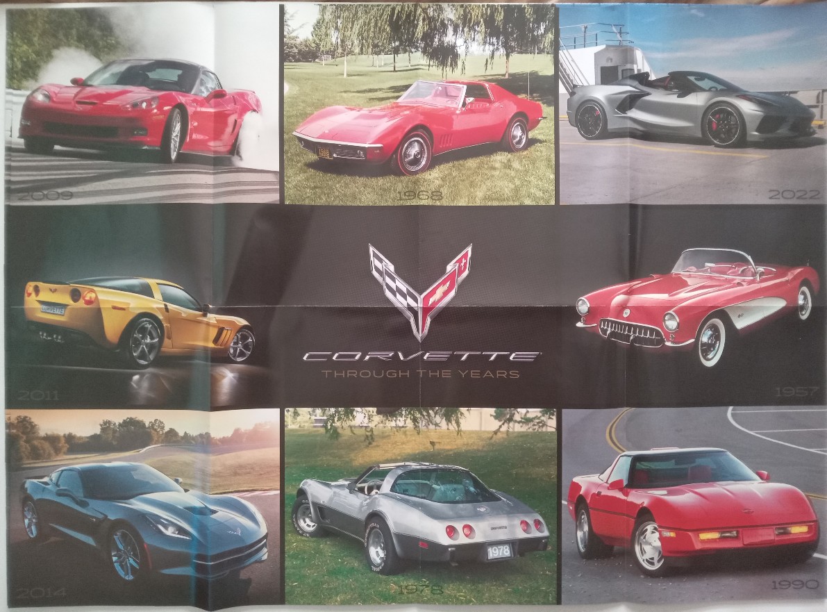 A collection of eight vintage and modern sports cars arranged in a grid with a central emblem and text.