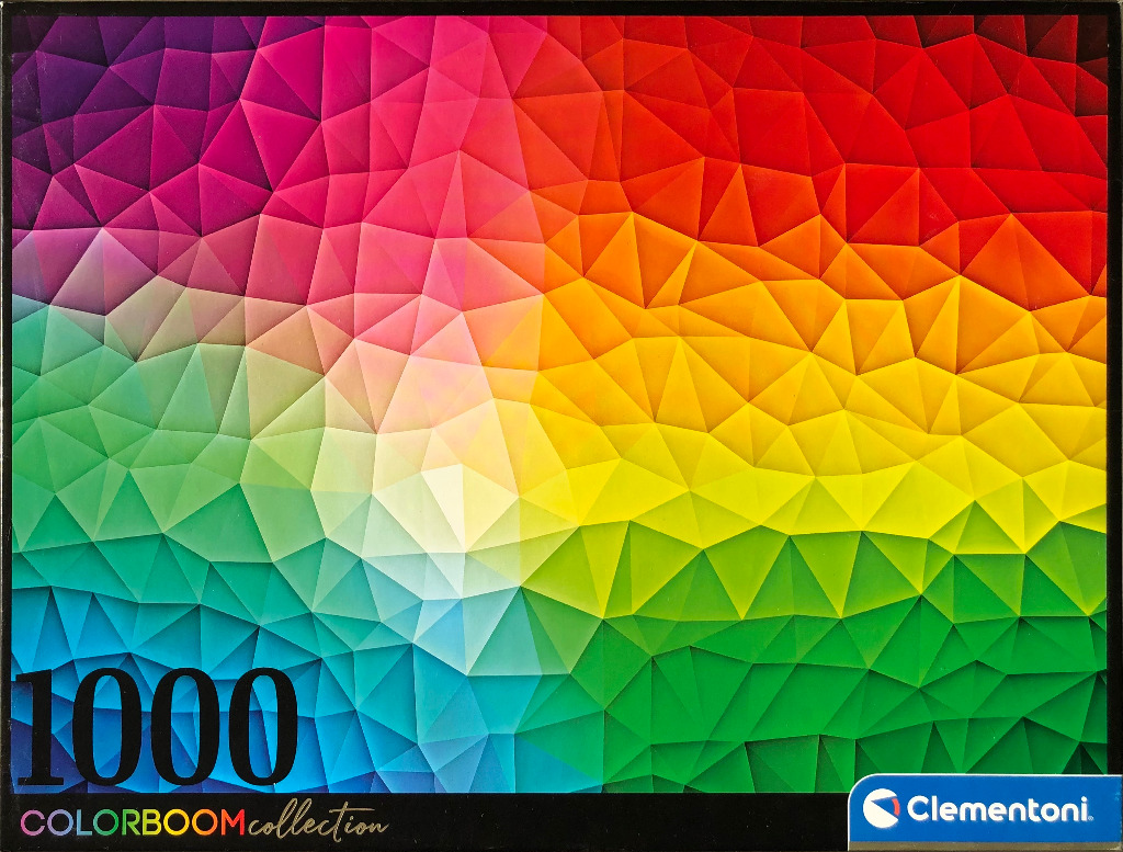 Abstract geometric pattern of triangles in a vibrant rainbow spectrum