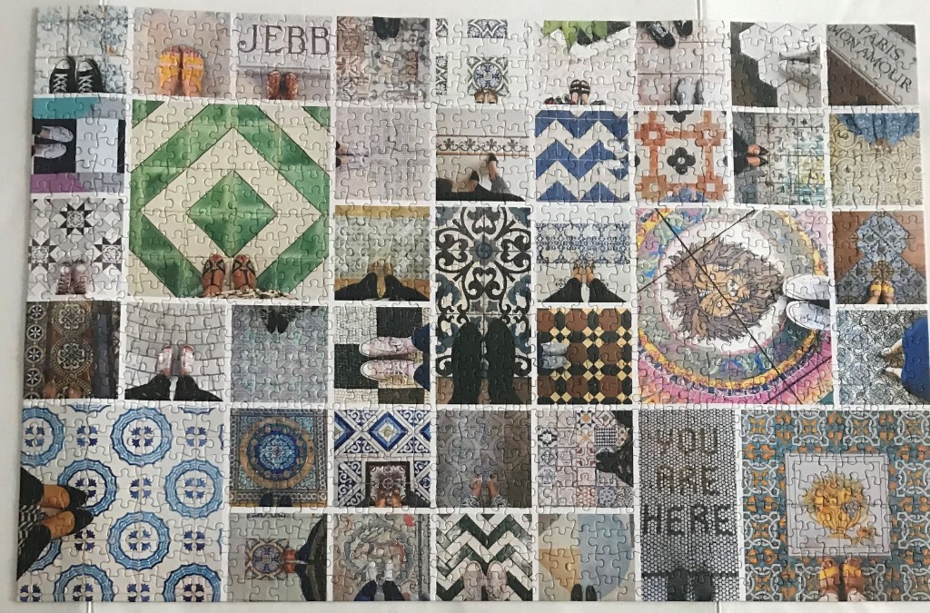 A mosaic-style collection of photographs showing various people