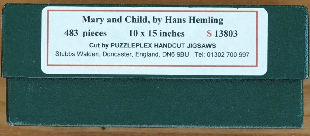 Text label for Mary and Child by Hans Hemling