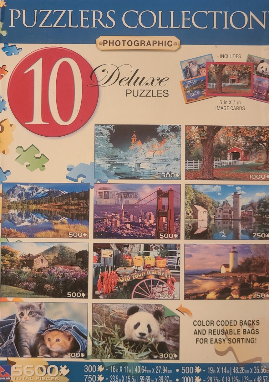 A collection of ten diverse scenic photographs including landscapes, cityscapes, a market, and animals.