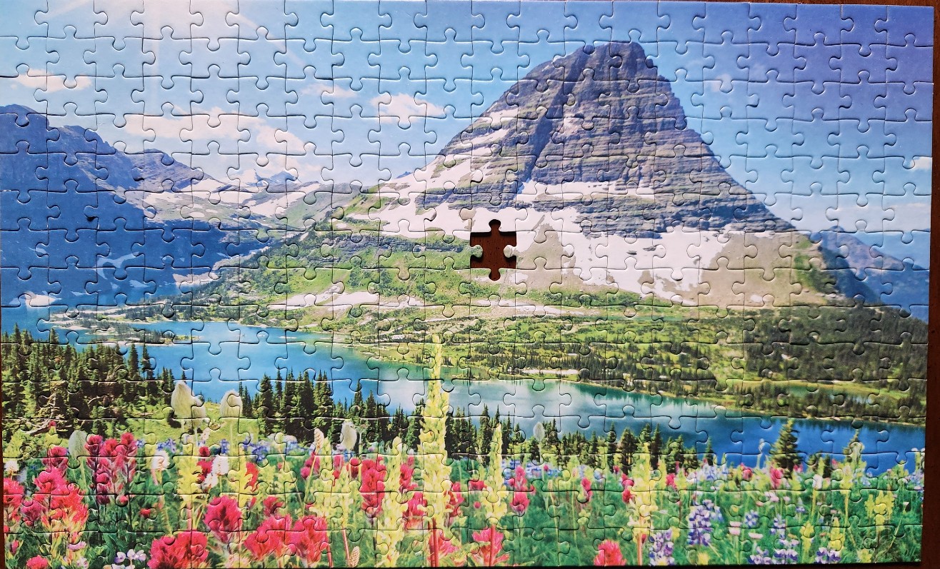 Scenic landscape of Hidden Lake and Bearhat Mountain in Glacier National Park