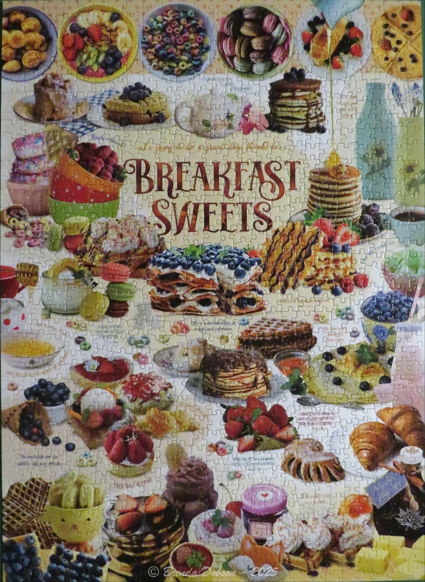 A collage illustration of various breakfast foods and sweet treats with the central text 'Breakfast Sweets'.