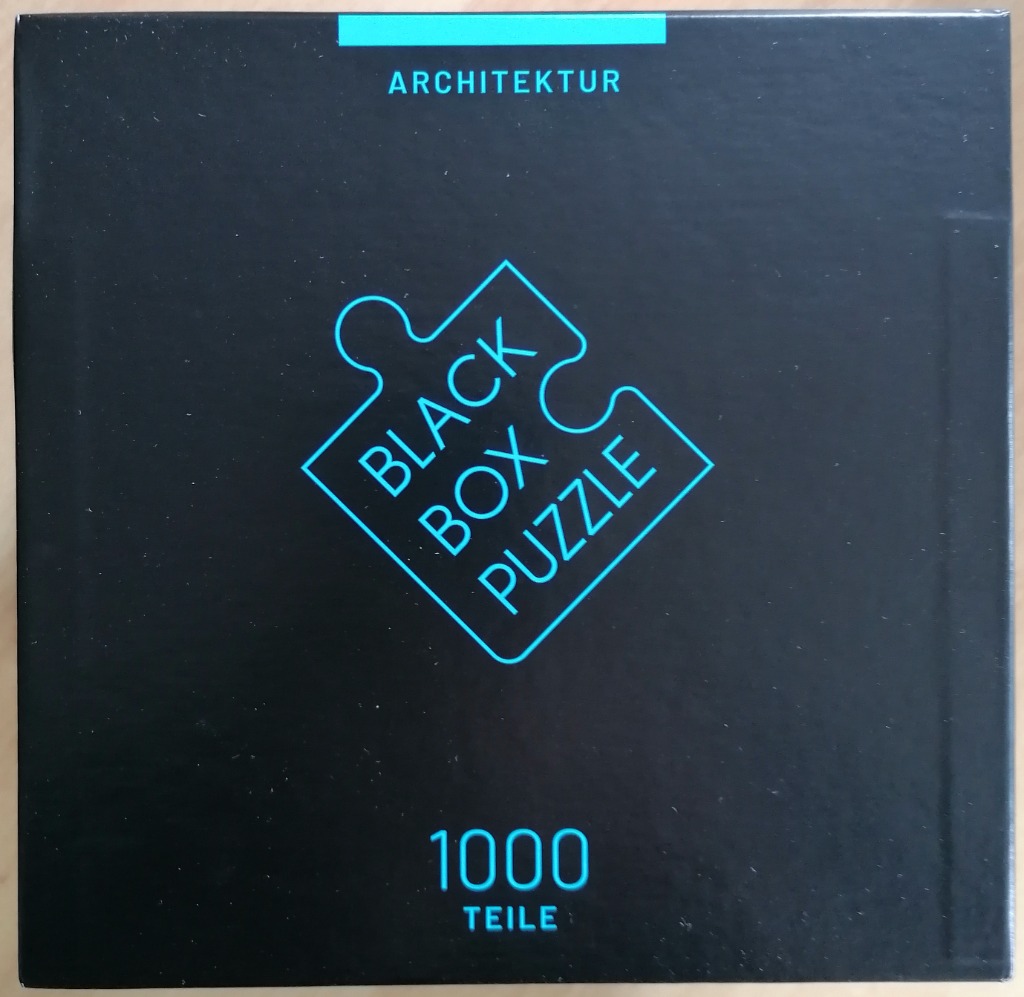 Minimalist graphic with bright blue text and a puzzle piece outline on a solid black background.