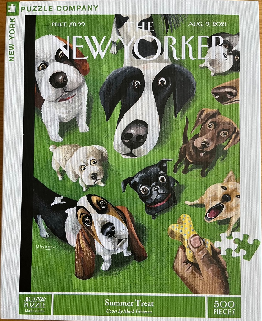 An illustration of various dogs of different breeds looking up expectantly at a hand holding a dog treat.