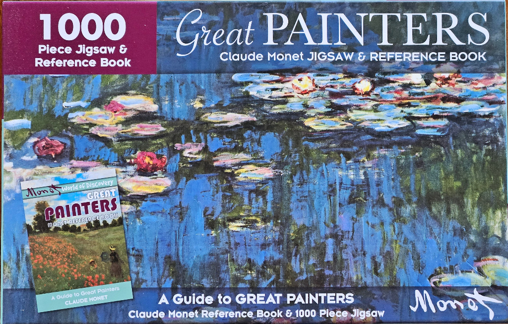 Impressionist painting of water lilies on a pond by Claude Monet