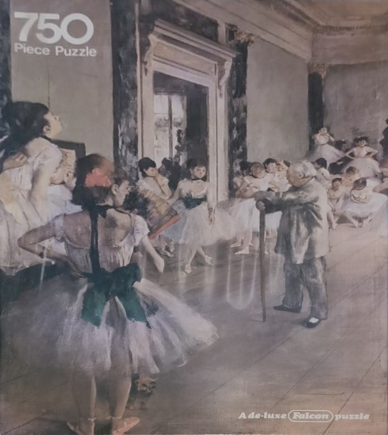 Impressionist painting of a ballet dance class with a master instructing young dancers in a studio.