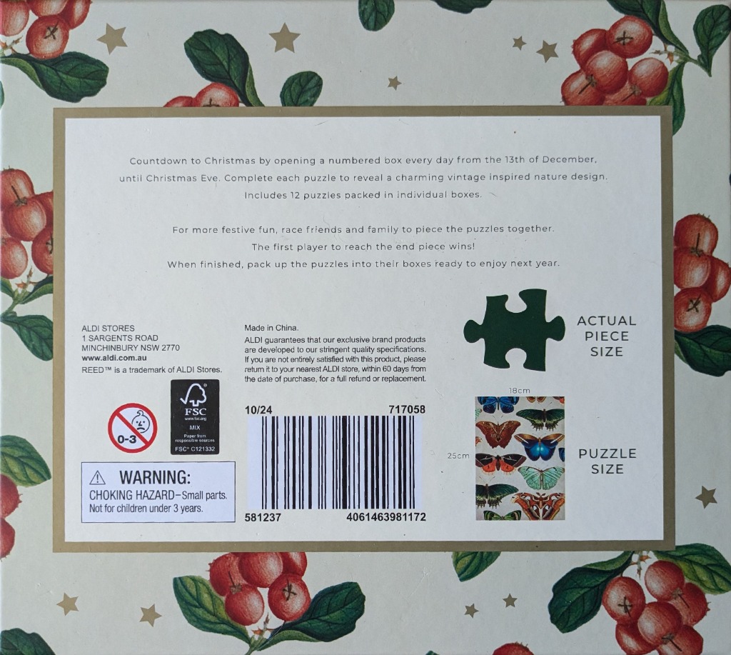 コレクション Reed Puzzle Advent Calendar Vintage Puzzle Advent Calendar Vintage Nature Collection, Reed 80 pieces