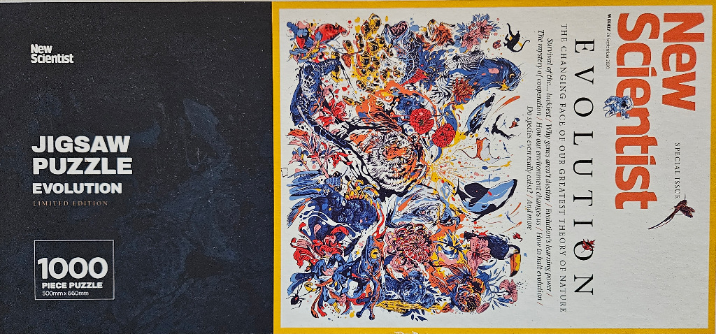 A vibrant illustration of a complex ecosystem featuring diverse animals and flowers against a cream background.