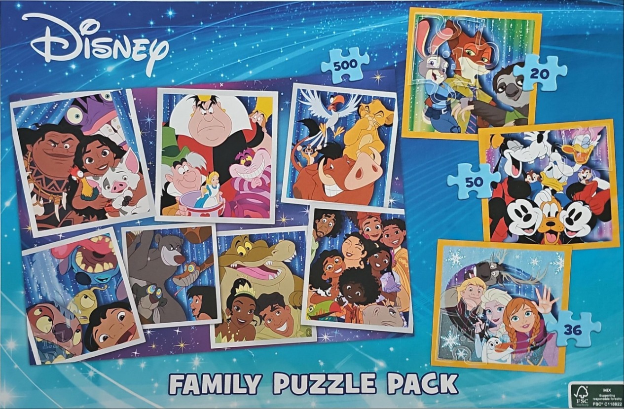 A montage of various Disney animated characters in photo-style frames against a starry blue background.