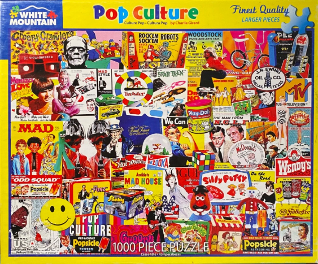 A collage of vintage pop culture icons, toys, and advertising memorabilia from the mid-to-late 20th century.