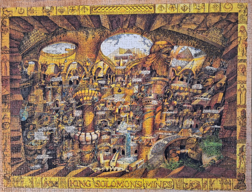 An intricate, detailed illustration of King Solomon