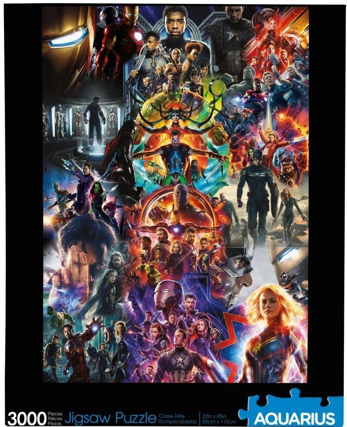 A dense, vibrant cinematic collage featuring a multitude of superheroes and villains from a large-scale ensemble film.