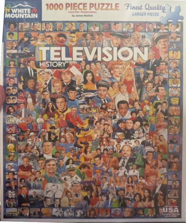 Collage of iconic television characters and personalities throughout history